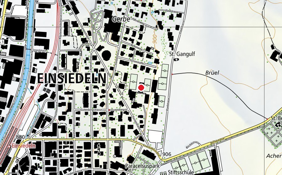 Carte indiquant l’emplacement de Turnhalle Furren (Terrain de sport)