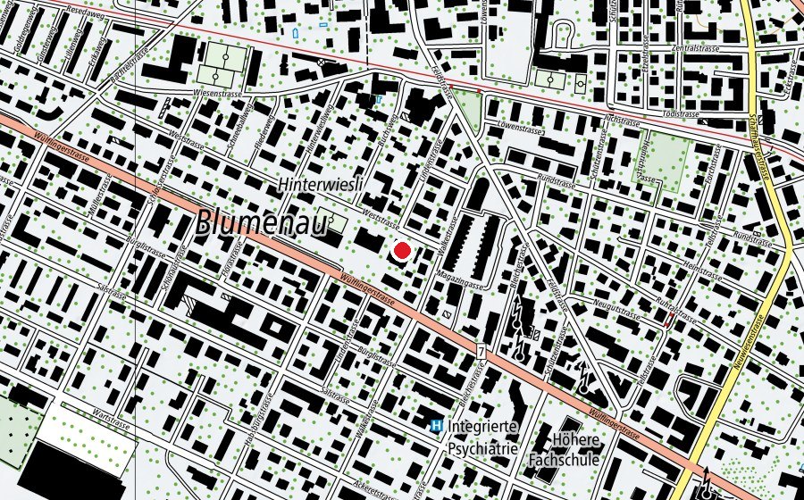 Mappa con la posizione di Turnhalle Wülflingerstrasse (Campo sportivo)