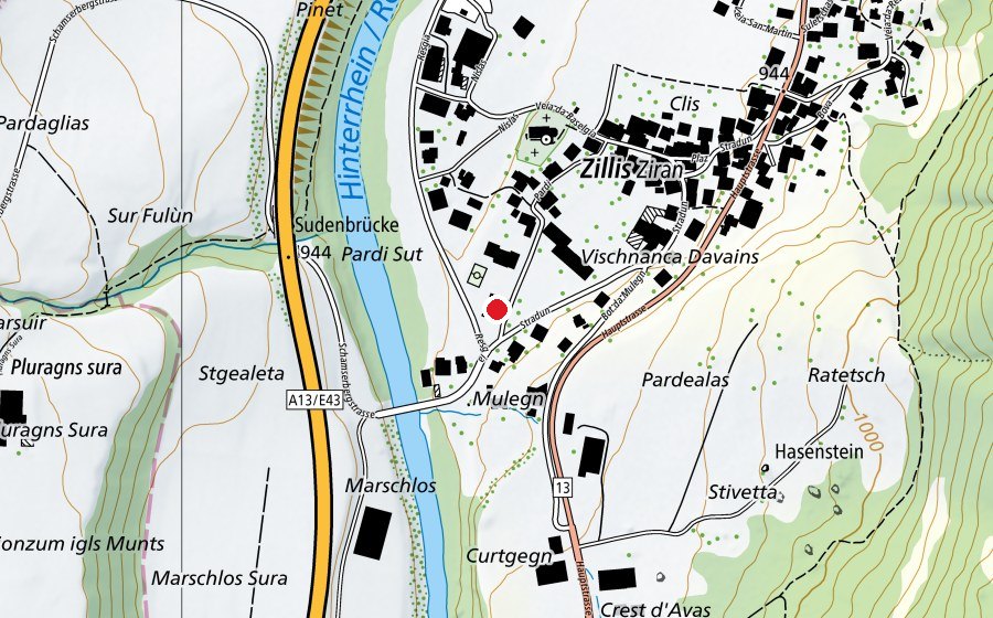 Mappa con la posizione di Turnhalle (Campo sportivo)