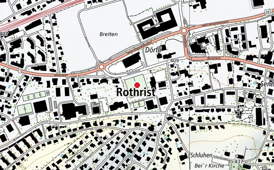 Karte mit dem Standort von Turnplatz Dörfli (Sportplatz)