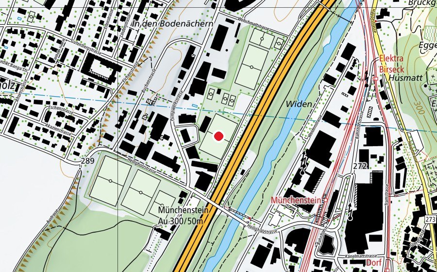 Karte mit dem Standort von Untere Au (Sportplatz)