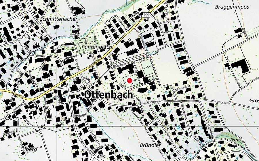 Carte indiquant l’emplacement de Untere Spielwiese (Terrain de sport)