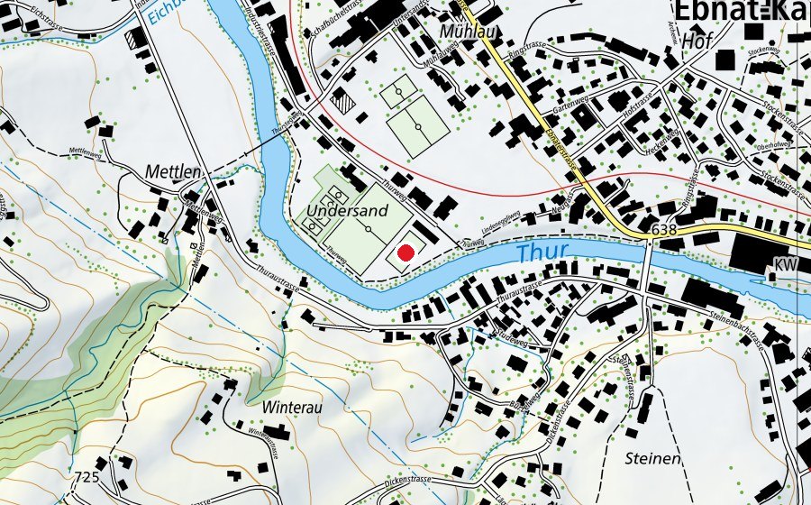 Mappa con la posizione di Untersand (Allwetter Trainings Platz) (Campo sportivo)