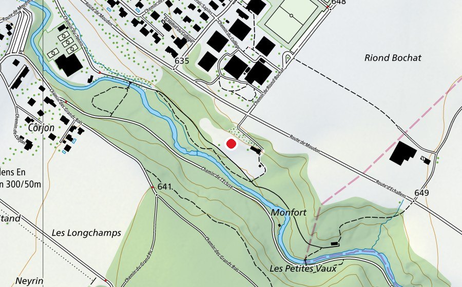 Carte indiquant l’emplacement de Vélo Club Echallens (Terrain de sport)