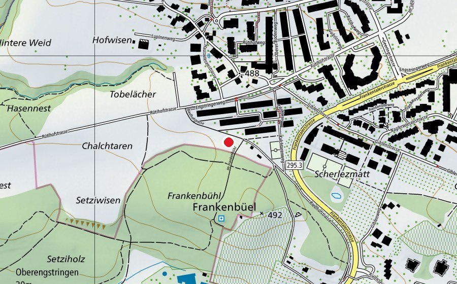 Karte mit dem Standort von Velopark Rütihof (Sportplatz)