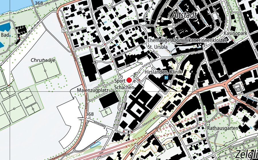 Carte indiquant l’emplacement de Viehmarkt (Terrain de sport)