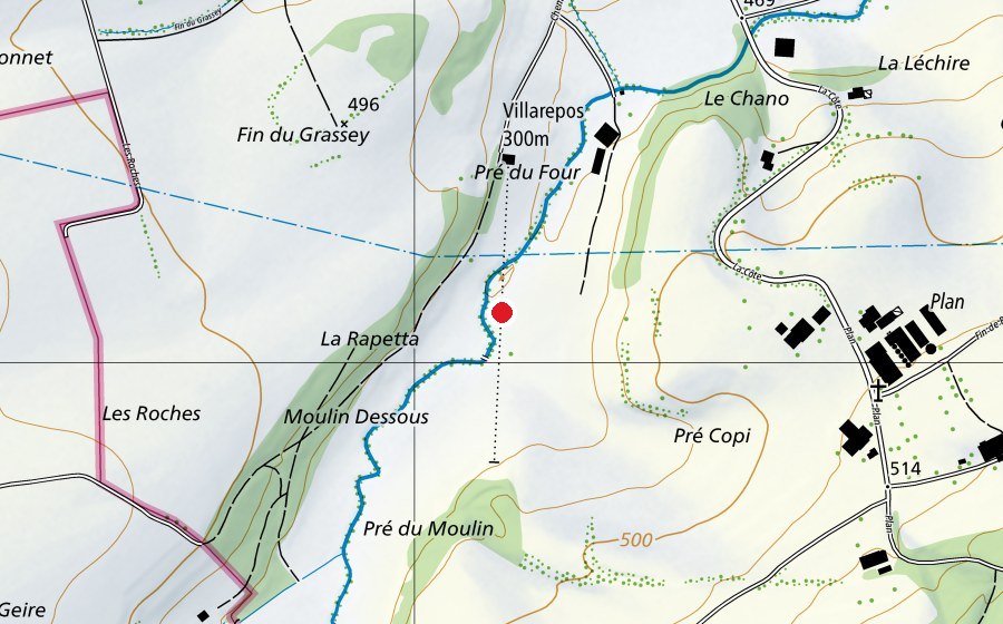 Map showing the location of Villarepos 300m (Sports field)