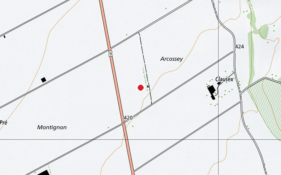 Map showing the location of villy atterrisage delta parapente (Sports field)