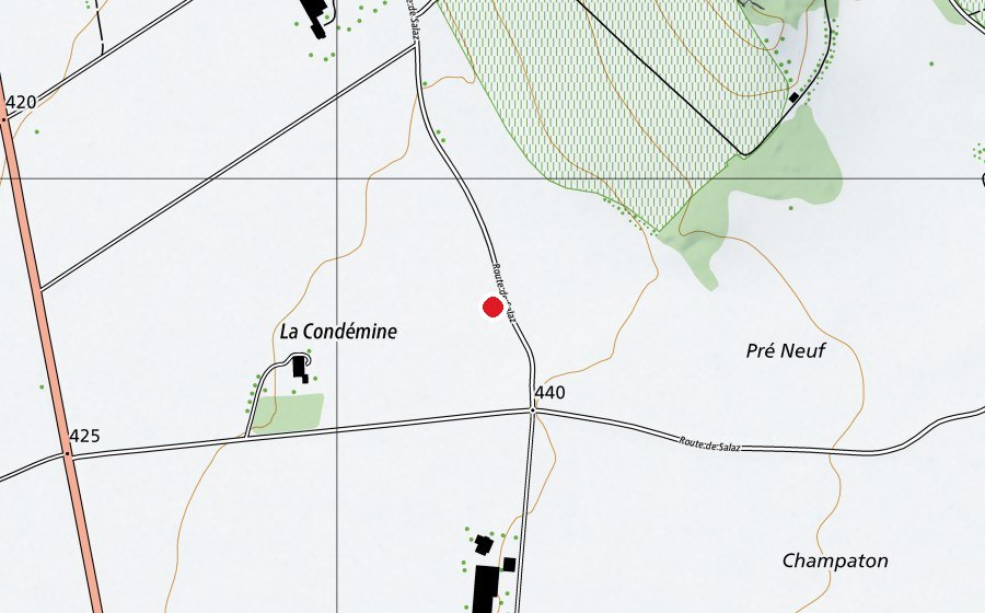 Map showing the location of Villy atterrissage parapente (Sports field)