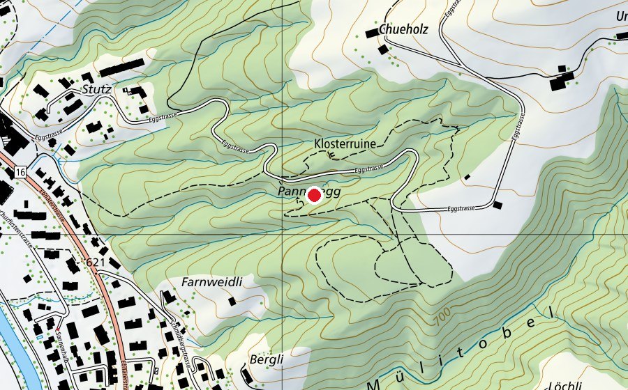 Carte indiquant l’emplacement de Vita Parcours Wattwil (Terrain de sport)