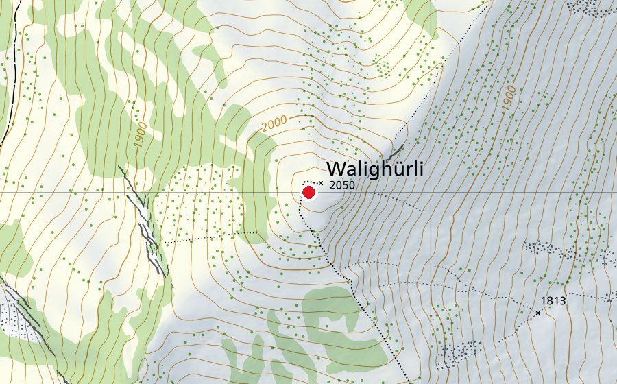 Map showing the location of Walighürli (Sports field)