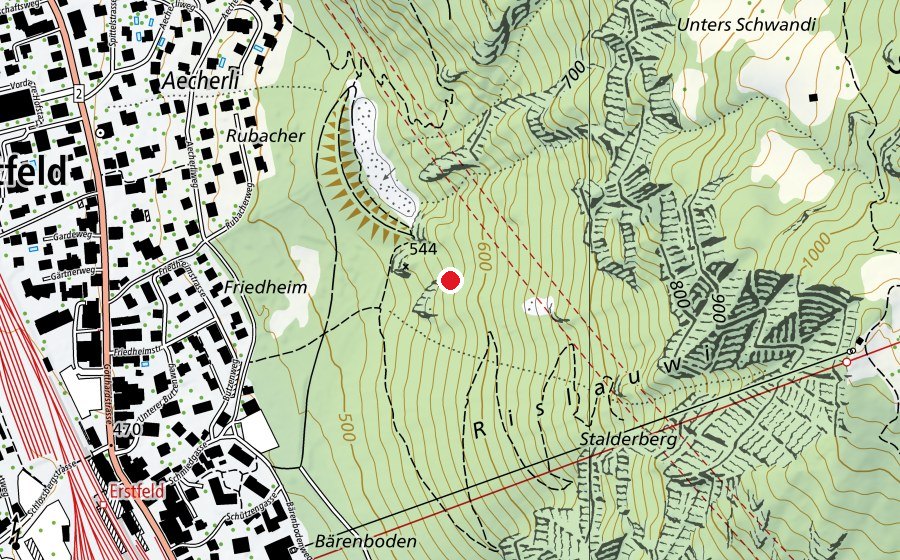 Mappa con la posizione di Wasserquelle (Campo sportivo)