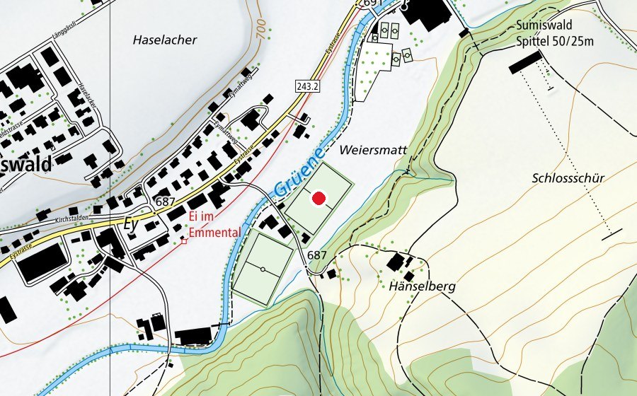 Karte mit dem Standort von Weiersmatt (Sportplatz)