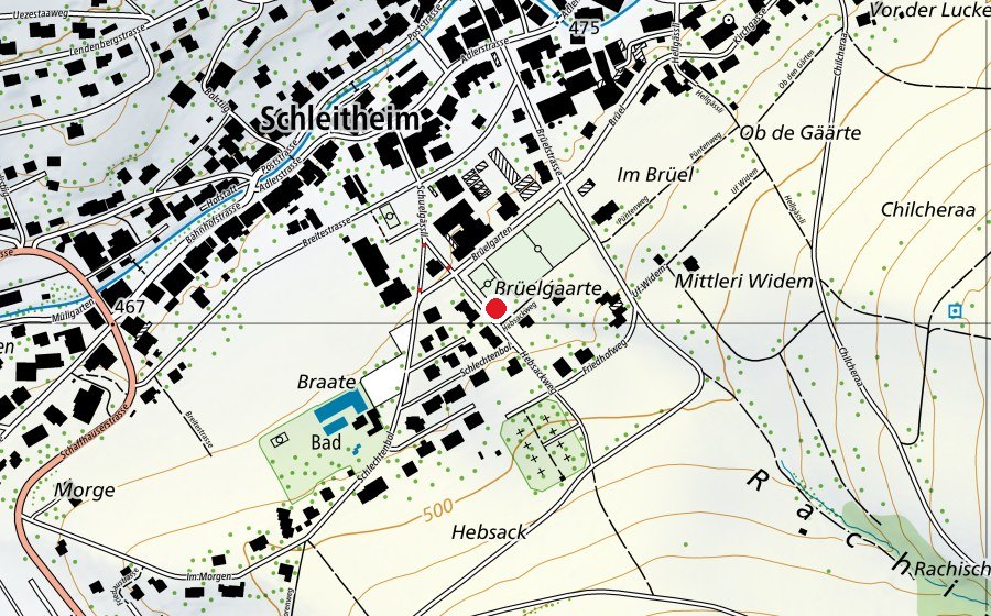 Map showing the location of Weitsprung (Sports field)