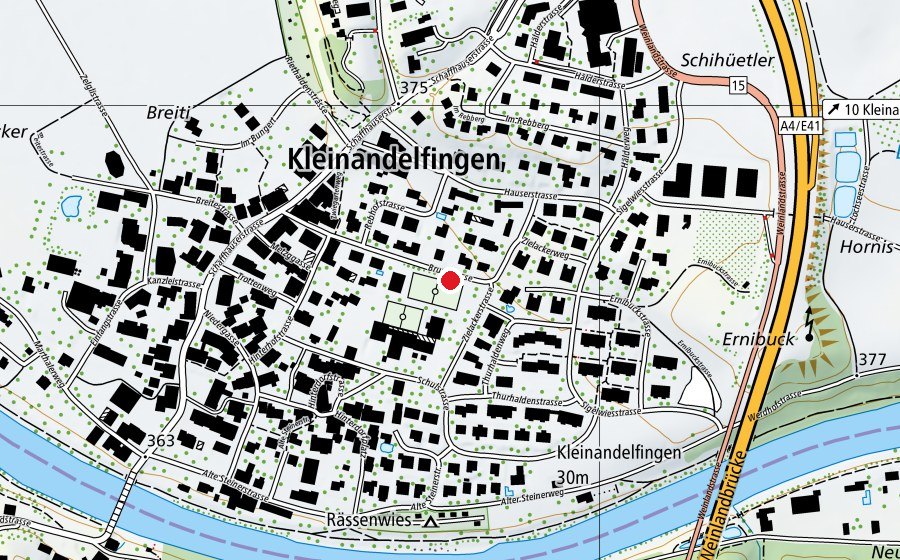 Map showing the location of Weitsprunganlage (Sports field)