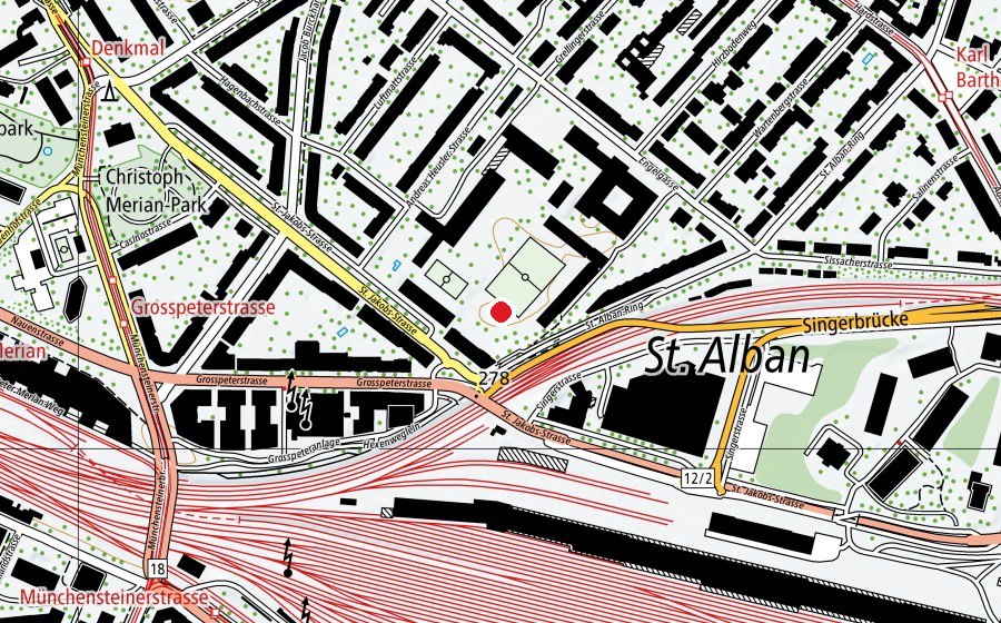 Map showing the location of Weitsprunganlage Luftmatt (Sports field)
