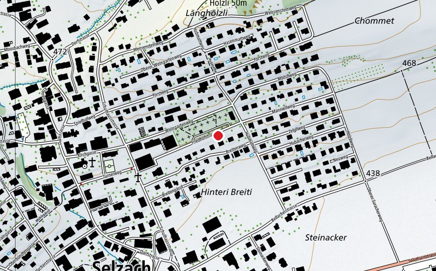 Map showing the location of Weitsprunganlage (Sports field)