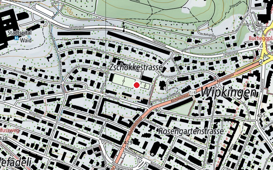 Mappa con la posizione di Weitsprunganlage (Campo sportivo)