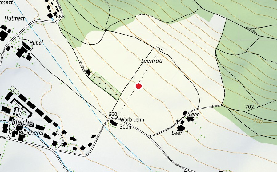Mappa con la posizione di Worb Lehn 300m (Campo sportivo)