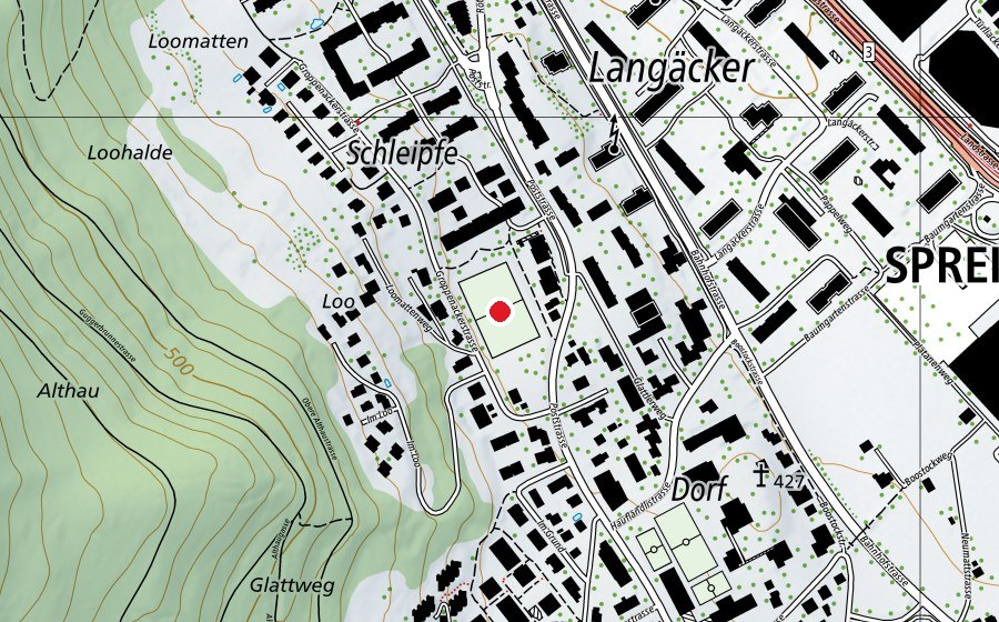 Mappa con la posizione di Ziegelei (Campo sportivo)