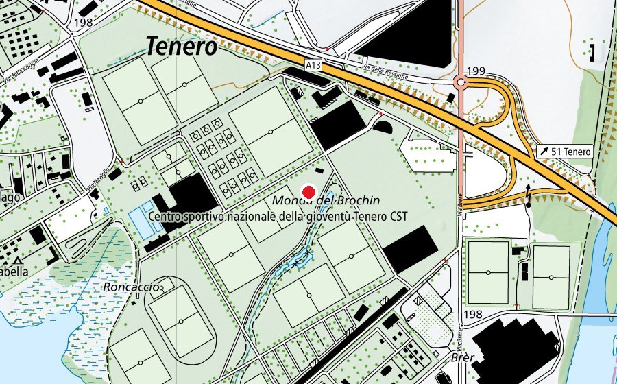 Carte indiquant l’emplacement de Zona Portieri Basodino (Terrain de sport)