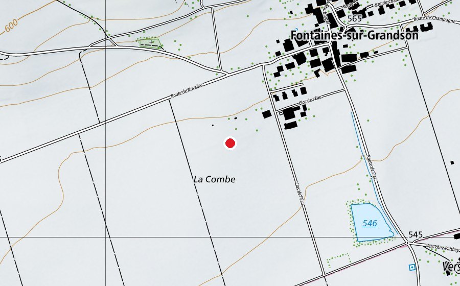 Mappa con la posizione di zone de pliage (Campo sportivo)